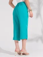 Calça pantacur pantalona detalhe na lateral elástico na cintura - Foto 2