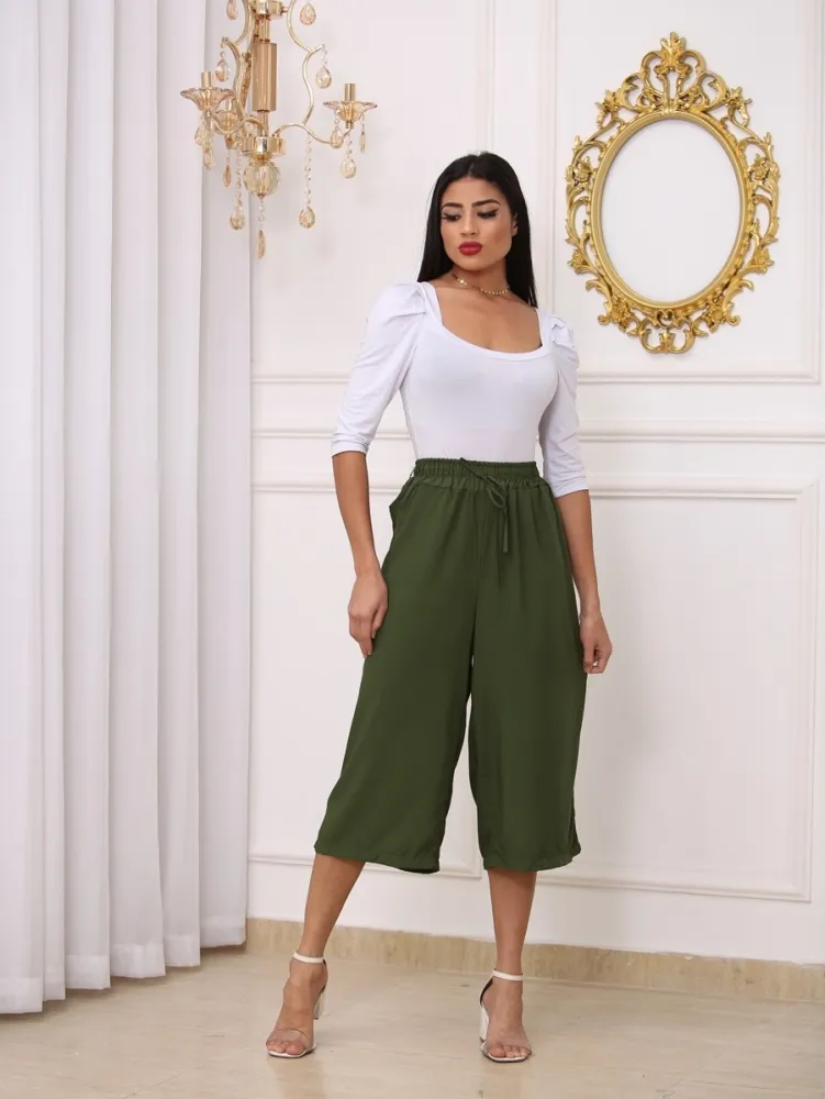 Calça panta curt lisa