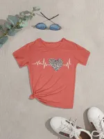 Blusa T-Shirt viscolacry Feminina Eletrocardiografia Manga Curta Blusinha Coloridas - Foto 3