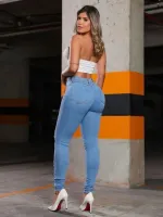Calça Jeans Skinny Feminina Básica Cintura Alta Com Lycra. - Foto 2