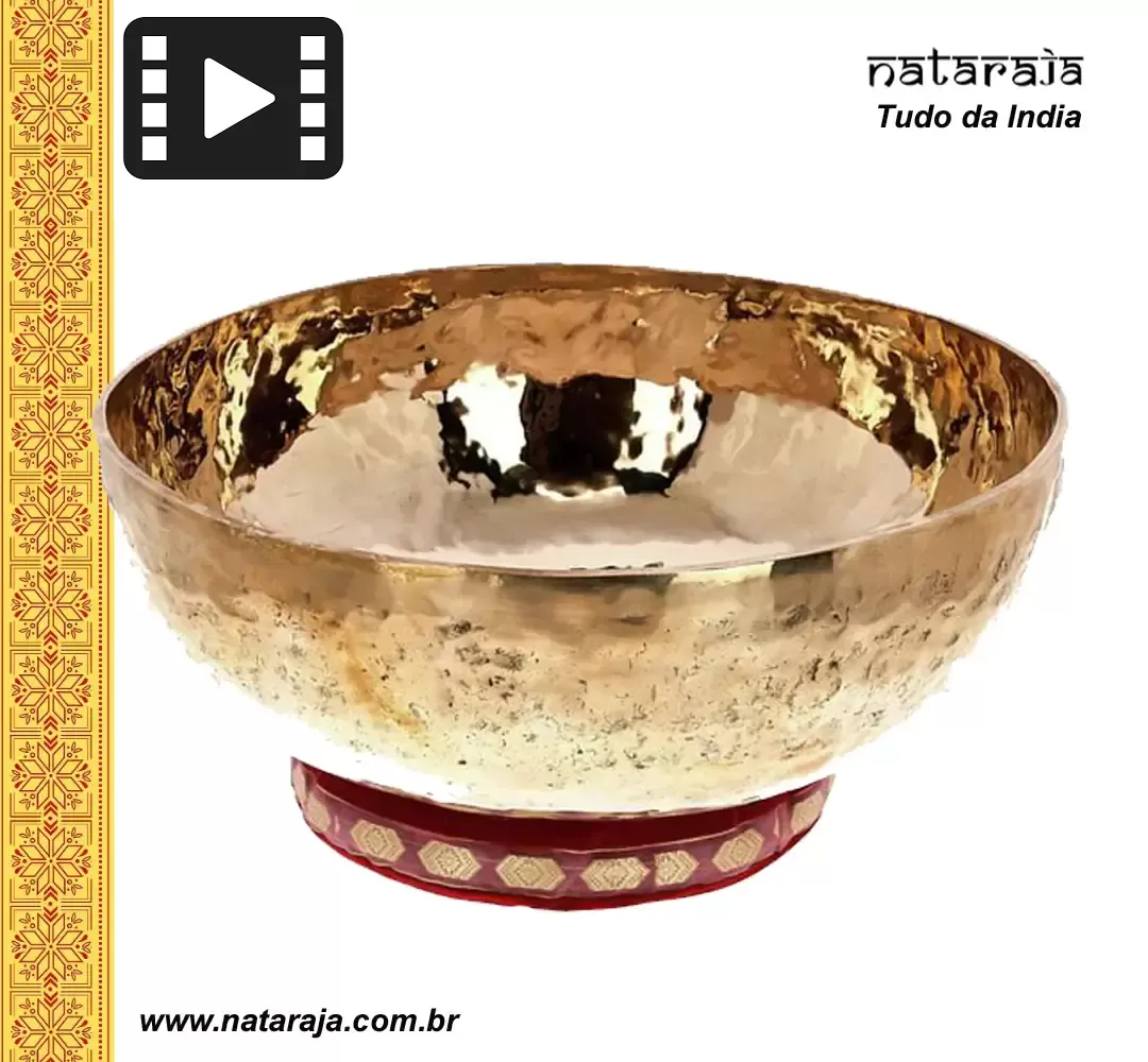 Tigela/Bowl Tibetano Dourado. 24 cm Imagem
