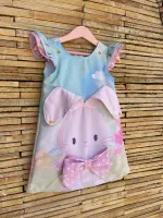 Vestido Trapézio Coelhinho com Orelhas 3D