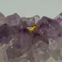 Labret em Titânio PVD DOURADO PIRÂMIDE 1.2mm TIT21 - Foto 2