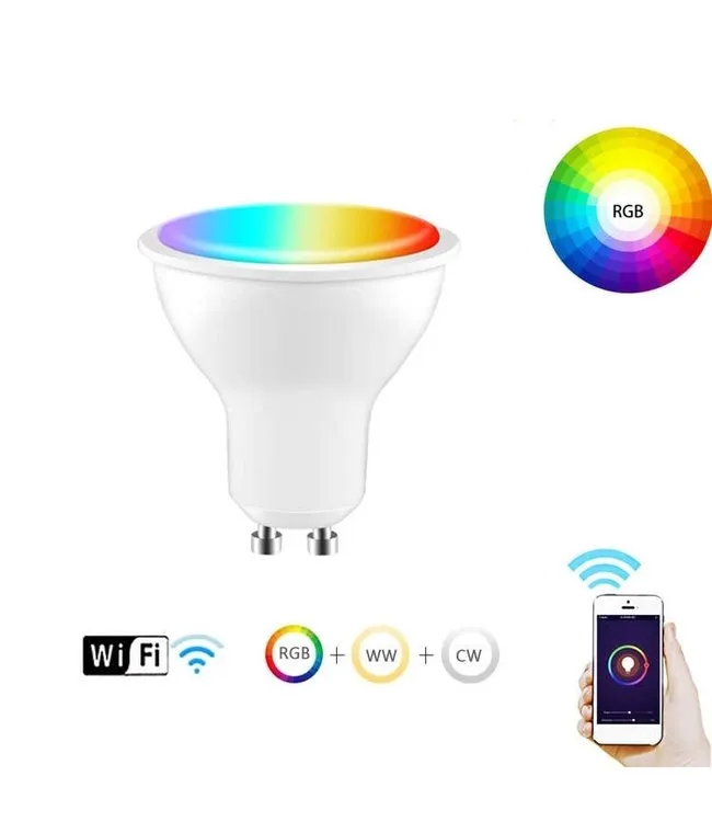 Lâmpada Smart Wi-Fi Positivo Casa Inteligente Dicroica mr16  gu10  RGB 5w    Controle Remoto