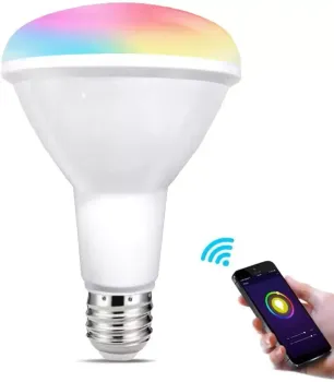 Lampada LED smart Wi-Fi Par20 RGB 7w    Controle Remoto e via celular casa inteligente
