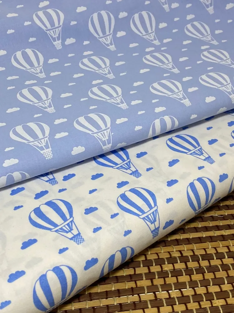   TECIDO TRICOLINE BALAO FUNDO BRANCO  REF.500