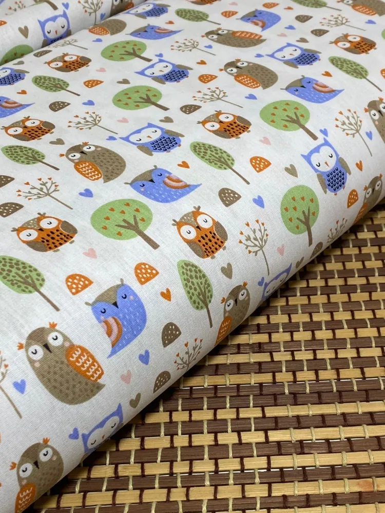 TECIDO TRICOLINE CORUJINHAS  REF 103 Imagem