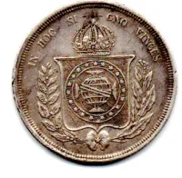 1862 - 500 Réis - Prata .917 - Aprox 6,37 g - 25,5 mm - Moeda Brasil Império - Foto 2