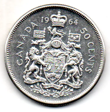 Canadá - 1964 - 50 Cents - Prata .800 - Aprox. 11,66g - 29,7mm Imagem