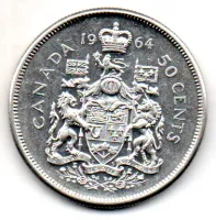 Canadá - 1964 - 50 Cents - Prata .800 - Aprox. 11,66g - 29,7mm