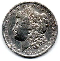 Estados Unidos - 1886 (O) - 1 Dollar (Morgan) - Prata .900 - Aprox. 26,73g - 38,1mm - C/ Solda