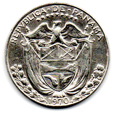 Panamá - 1970 - 1/2 Balboa - Prata .400 - Aprox. 12,5g - 30,6mm Imagem