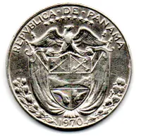 Panamá - 1970 - 1/2 Balboa - Prata .400 - Aprox. 12,5g - 30,6mm