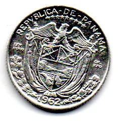 Panamá - 1962 - 1/10 Balboa - Prata .900 - Aprox. 2,5g - 18mm