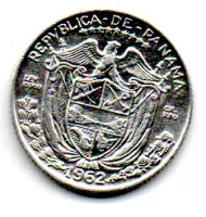 Panamá - 1962 - 1/10 Balboa - Prata .900 - Aprox. 2,5g - 18mm