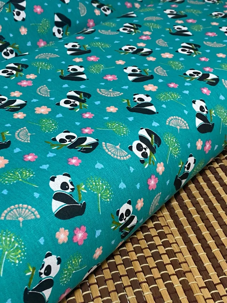  TECIDO TRICOLINE PANDA  Imagem