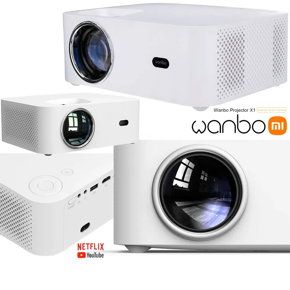 Projetor Xiaomi Wanbo X1 Pro  350ansi, Android 9 + tripe GRATIS