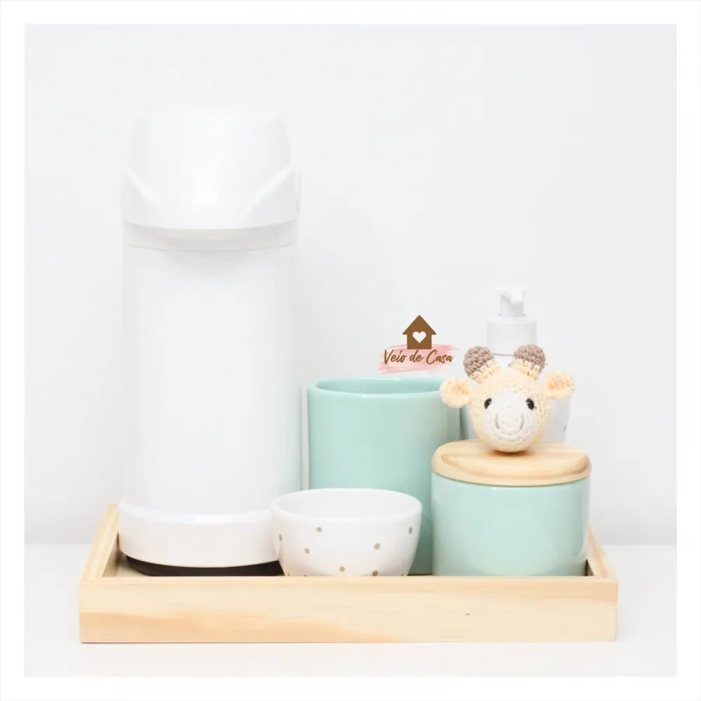 Kit Higiene - 6 peças - Poá - Girafa