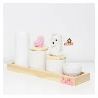 Pet + Coração - Kit Higiene - 5 peças - Poá - Bandeja Retangular - Foto 5
