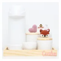 Raposa + Coração - Kit Higiene - 6 peças - Poá - Foto 6