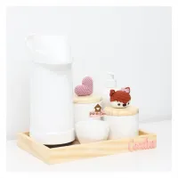 Raposa + Coração - Kit Higiene - 6 peças - Poá - Foto 7