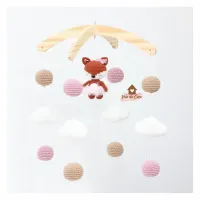 Móbile Raposa Bailarina - Bolinhas + Nuvens