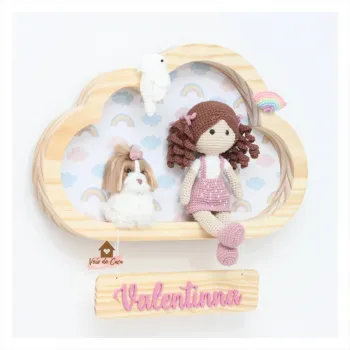 Boneca - Com Passarinho - Arco-íris - Nuvem G - Porta Maternidade - Foto 2