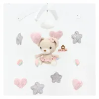 Móbile Ursinha -  Nuvem + Bolinhas + Arco-íris + Corações + Estrelas