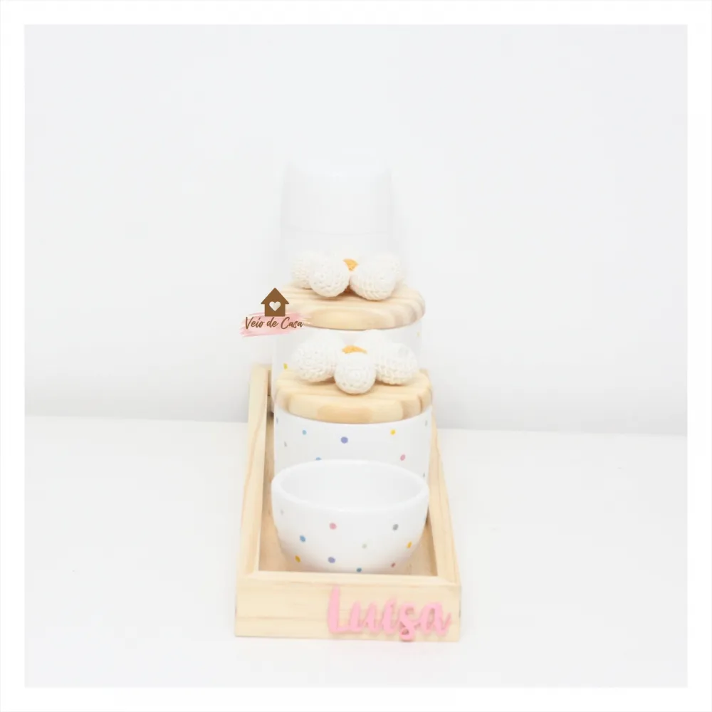 Flores - Kit Higiene - 5 peças - Poá - Bandeja Retangular Imagem