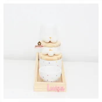 Flores - Kit Higiene - 5 peças - Poá - Bandeja Retangular