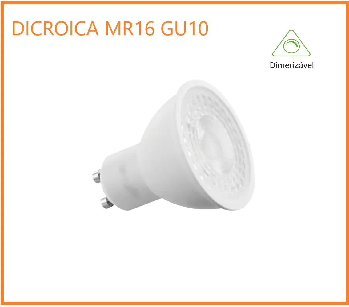 Lâmpada led DIMERIZAVEL Dicroica MR16 GU10 7W bivolt  Imagem