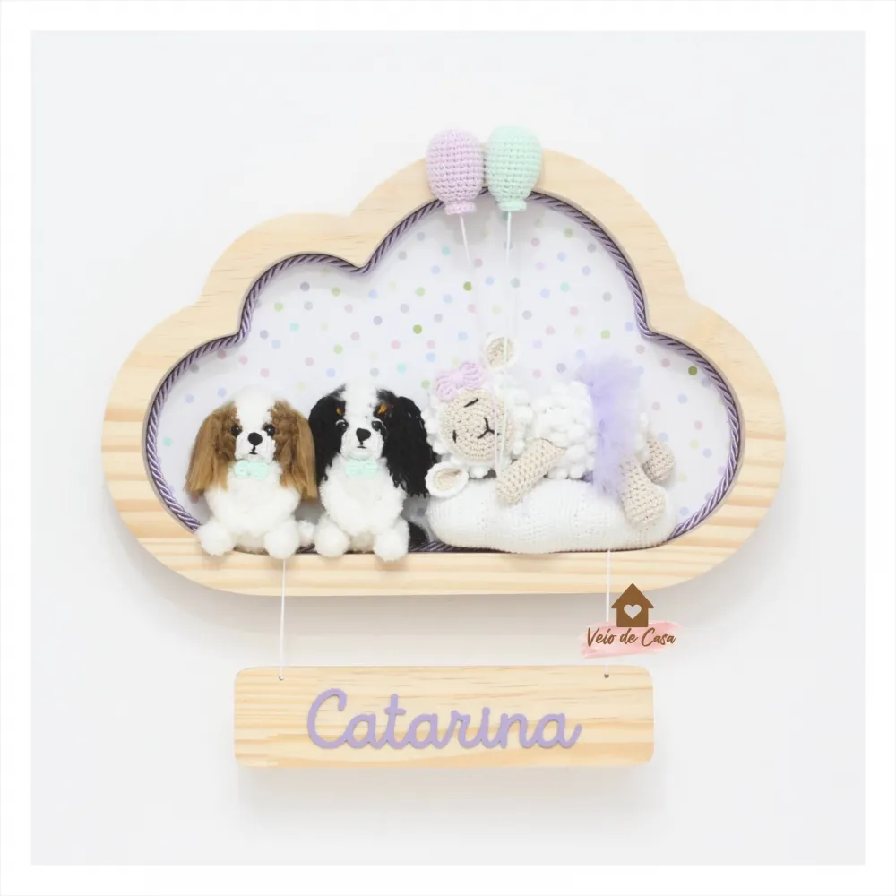 Ovelha Bailarina Dormindo - 2 balões + 2 Pets - Nuvem G - Porta Maternidade Imagem