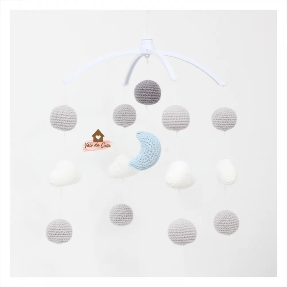 Móbile Lua + Nuvens + Bolinhas Imagem