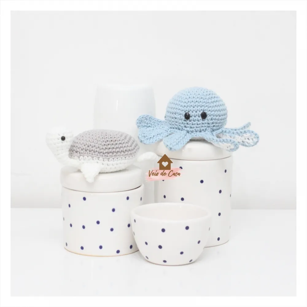 Kit Higiene Poá - 4 peças - Fundo do Mar - Polvo + Tartaruga Imagem