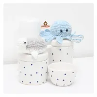 Kit Higiene Poá - 4 peças - Fundo do Mar - Polvo + Tartaruga - Foto 3