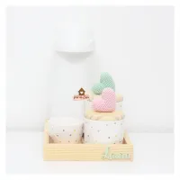 Corações - Kit Higiene Poá - 5 peças - Bandeja Madeira  - Garrafa G - Foto 13