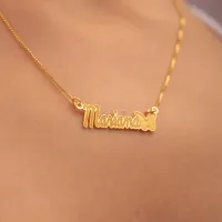 Colar de prata com banho de ouro  -  Nome  - CO20HB