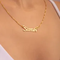 Colar de prata com banho de ouro  -  nome  - CO23B