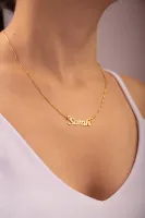 Colar de prata com banho de ouro  -  nome  - CO23B - Foto 2