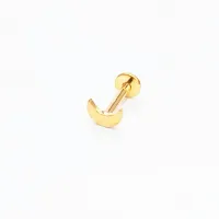 Labret em Titânio PVD DOURADO 1.2mm  LUA Rosca Interna  TIT22 - Foto 4