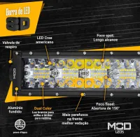 Barra de Led 390w 8D Curva  Dual Color F250 56CM  - Foto 16