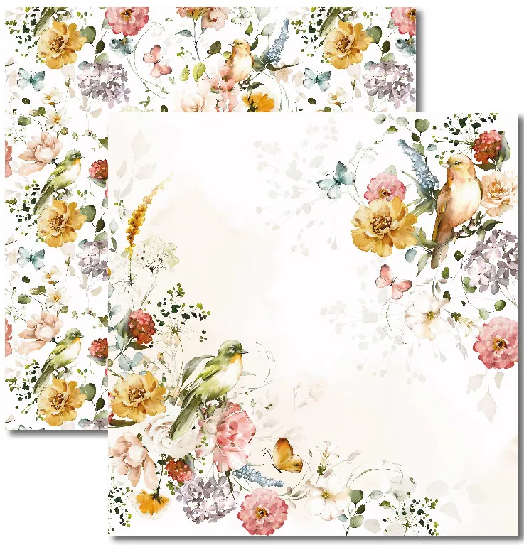 SC-827- Garden 1 - Papel para Scrapbook Dupla Face