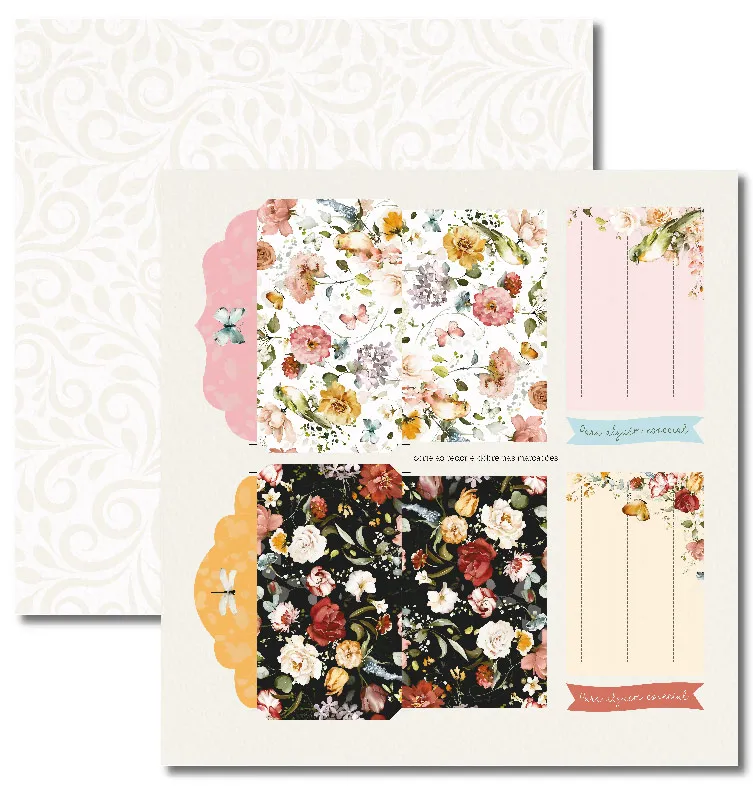 SC-841- Envelopes Garden - Envelopes de papel para Scrapbook Dupla Face