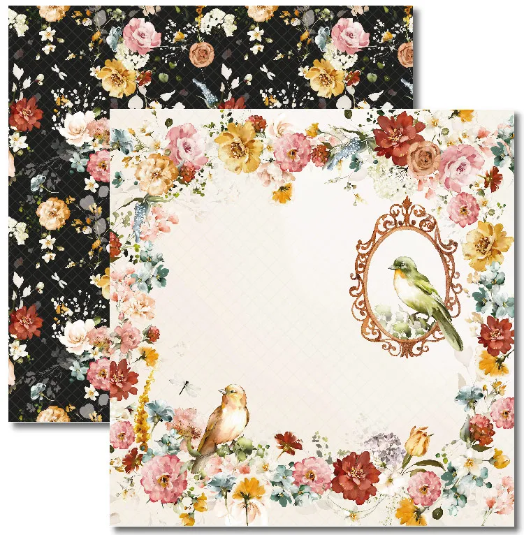 SC-833- Garden 7 - Papel para Scrapbook Dupla Face