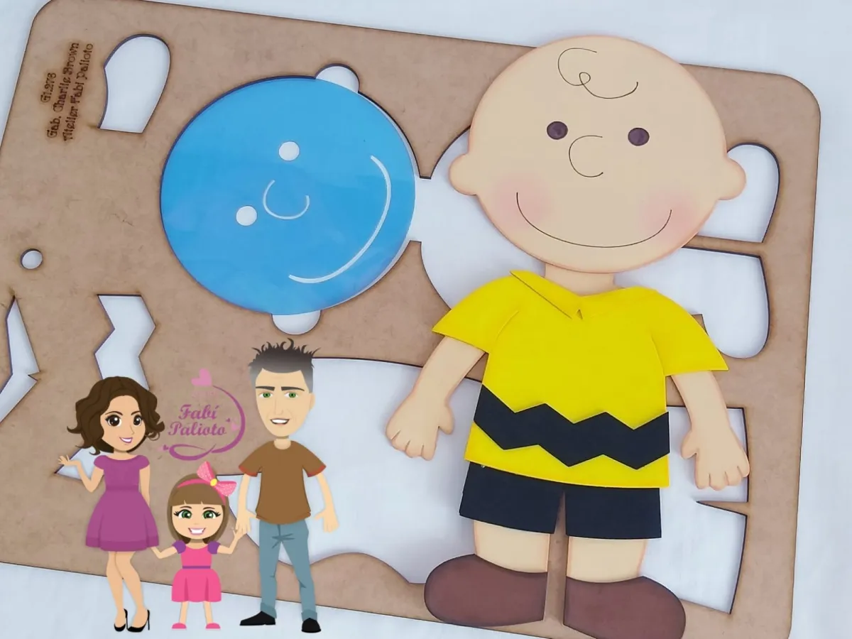G1.276 Gabarito de Moldes em MDF Charlie Brown - Amiguinhos do Snoopy