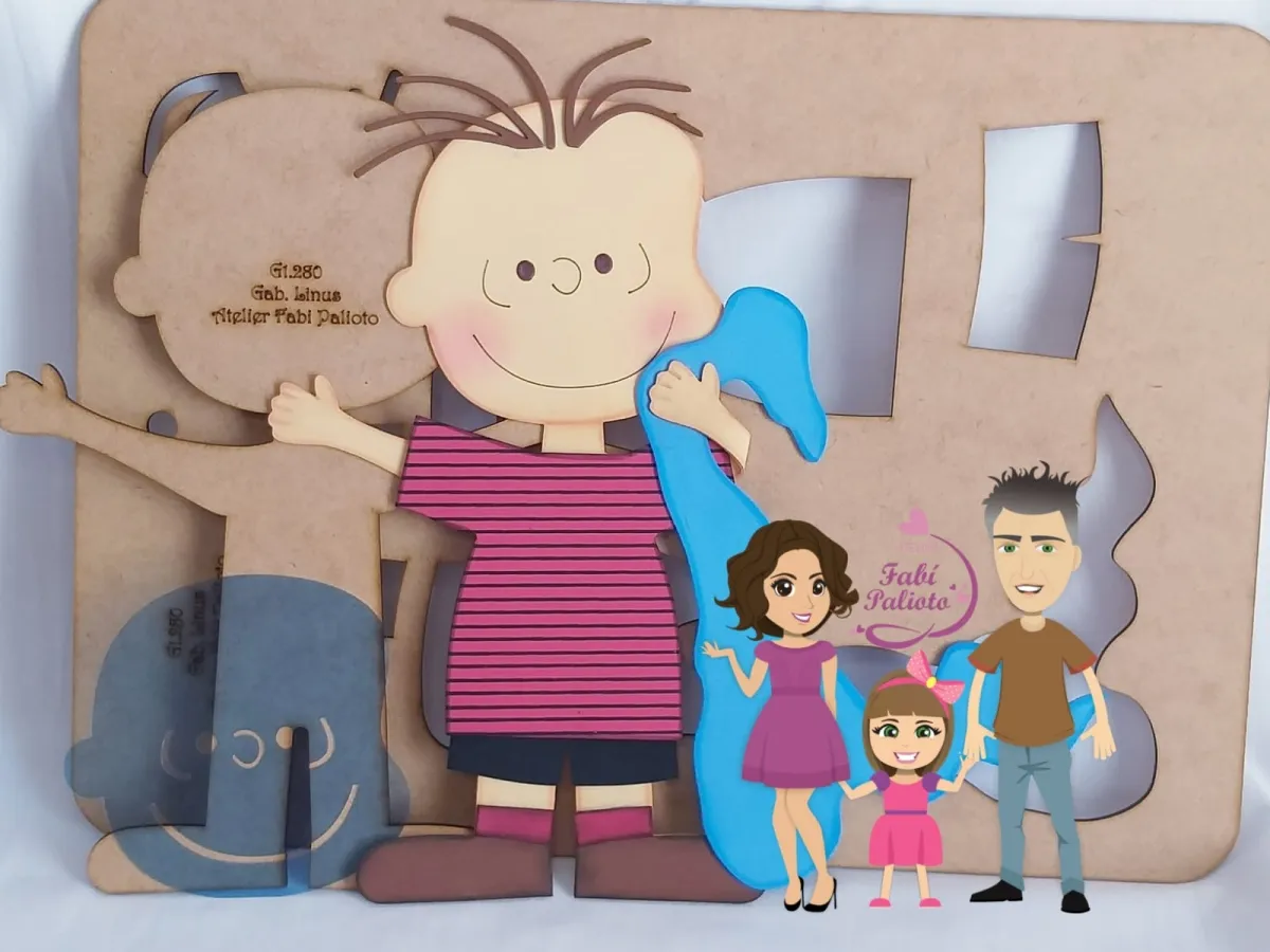 G1.280 Gabarito de Moldes em MDF Linnus  - Amiguinhos do Snoopy Imagem