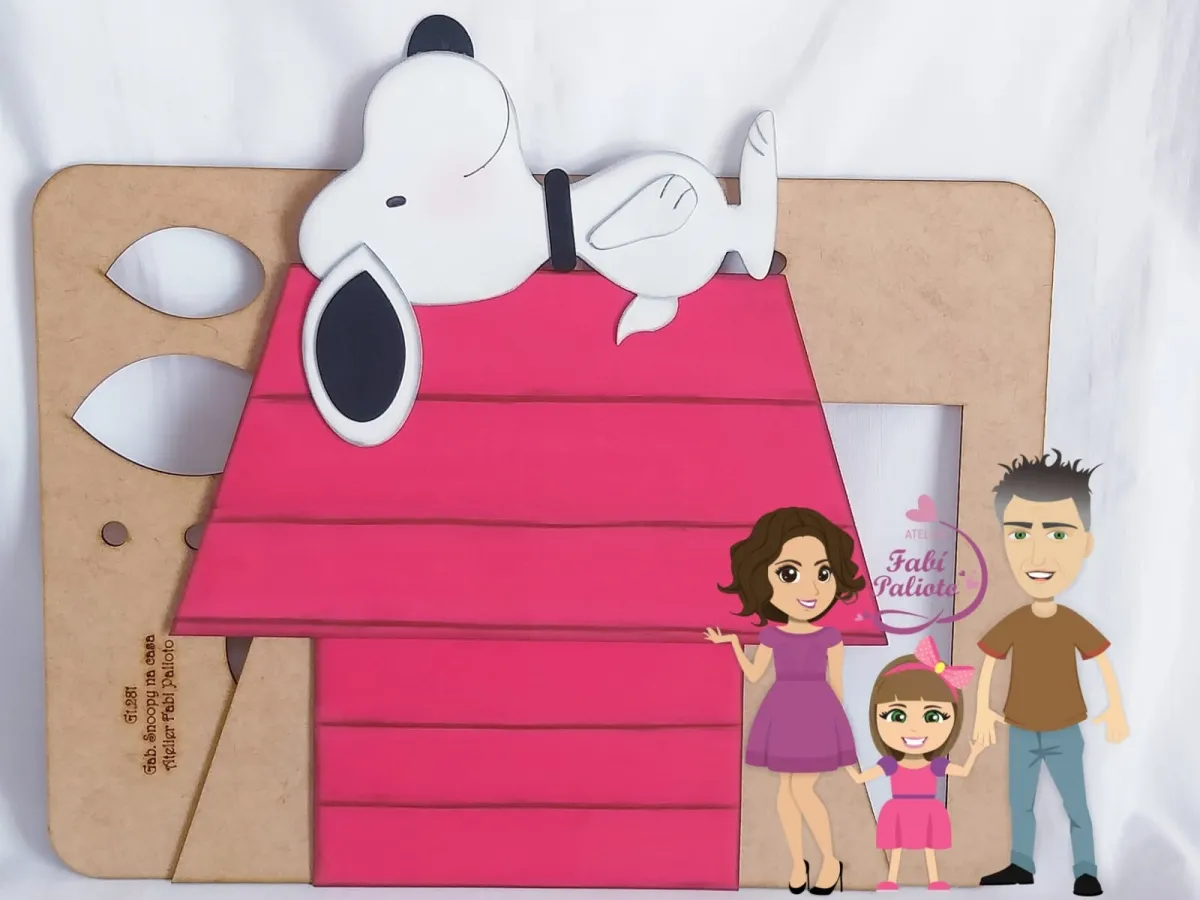 G1.281 Gabarito de Moldes em MDF Snoopy na casa  - Amiguinhos do Snoopy