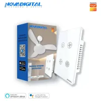 Espelho placa 4 Interruptor ventilador Inteligente SMART Wi-Fi CASA INTELIGENTE