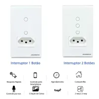 Espelho placa 2 tomada Inteligente SMART Wi-Fi CASA INTELIGENTE - Foto 18