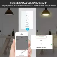 Espelho placa 2 tomada + 4 Interruptor Inteligente SMART Wi-Fi CASA INTELIGENTE - Foto 6